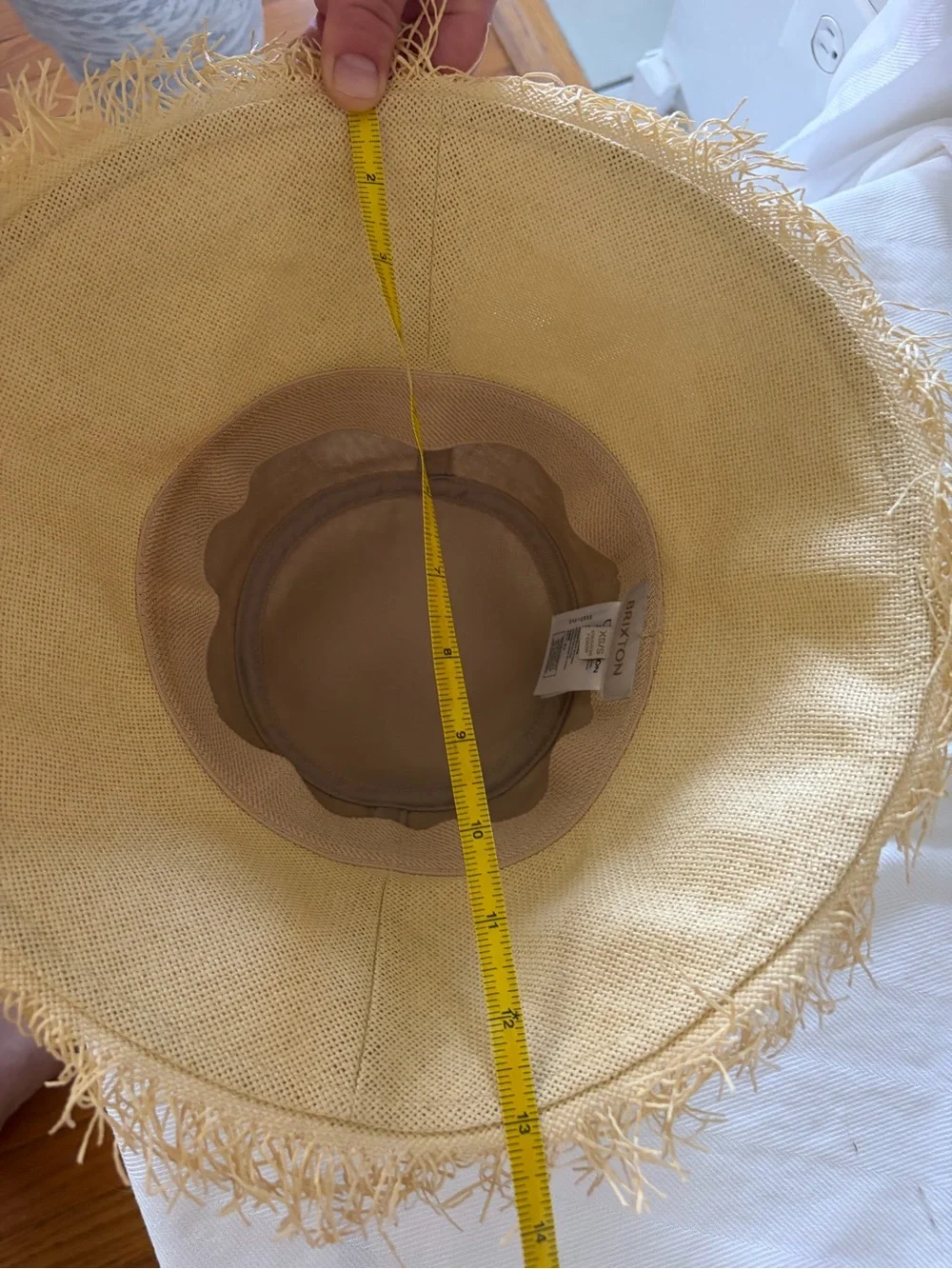 Brixton Frayed Brim Straw Hat - Natural Tan Bucket styleBoho Resort Women XS/S - Picture 5 of 9